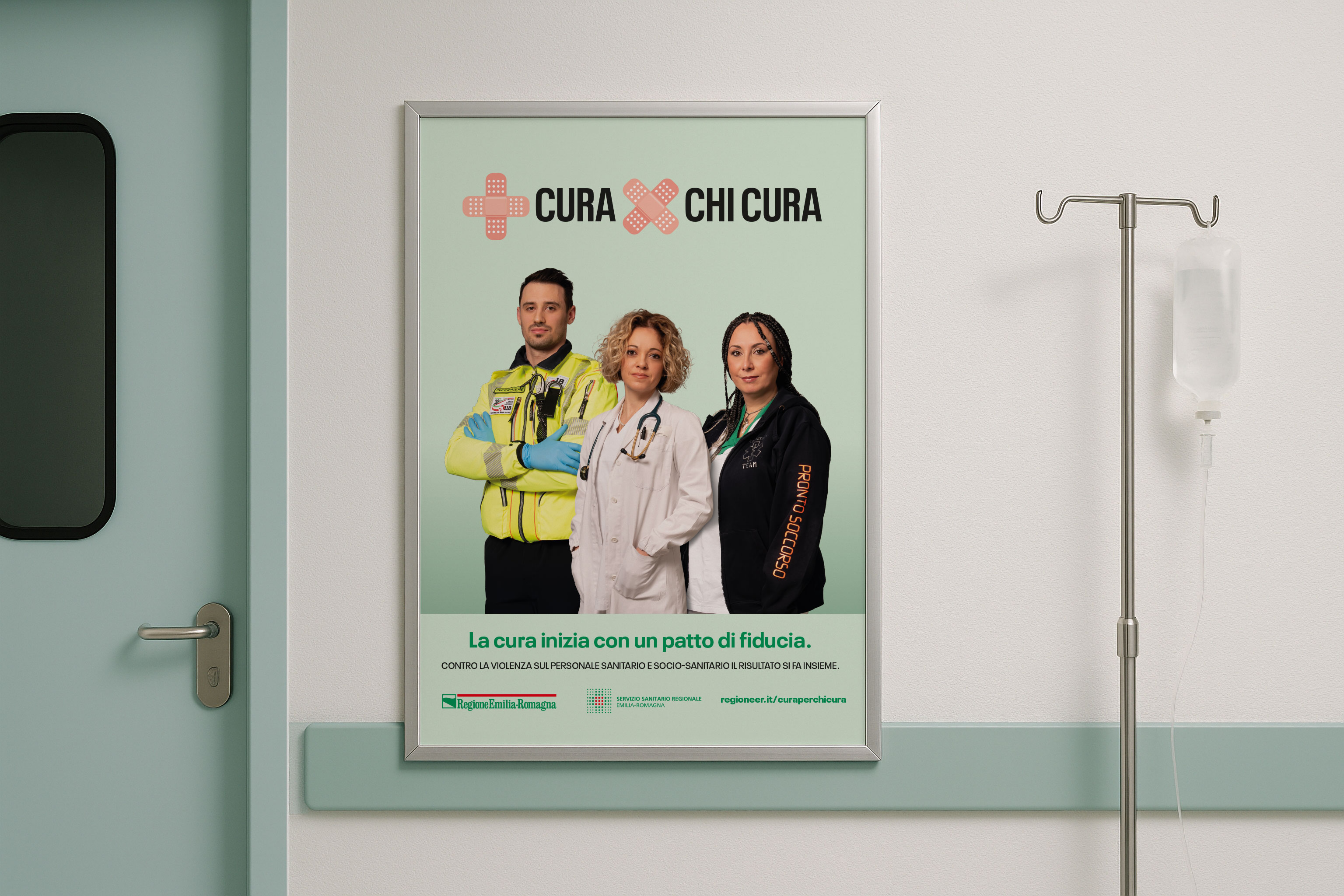 Foto manifesto della campagna di comunicazione in Ospedale